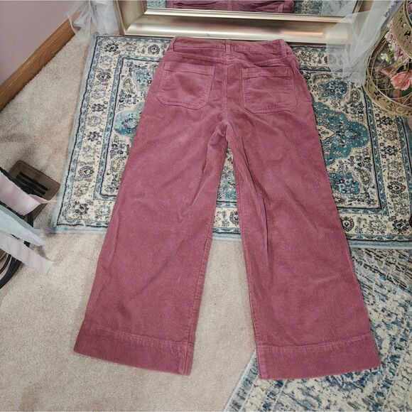 Pink Mauve Wide Leg Corduroy Pants size 4 a.n.a - Picture 2 of 4